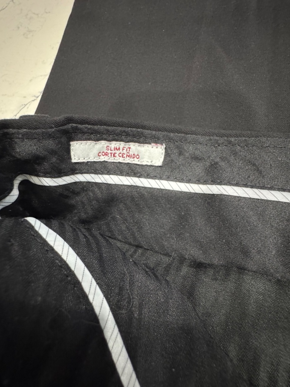 Mens 29x32 flat front Slim dress pants Black - Picture 4 of 5